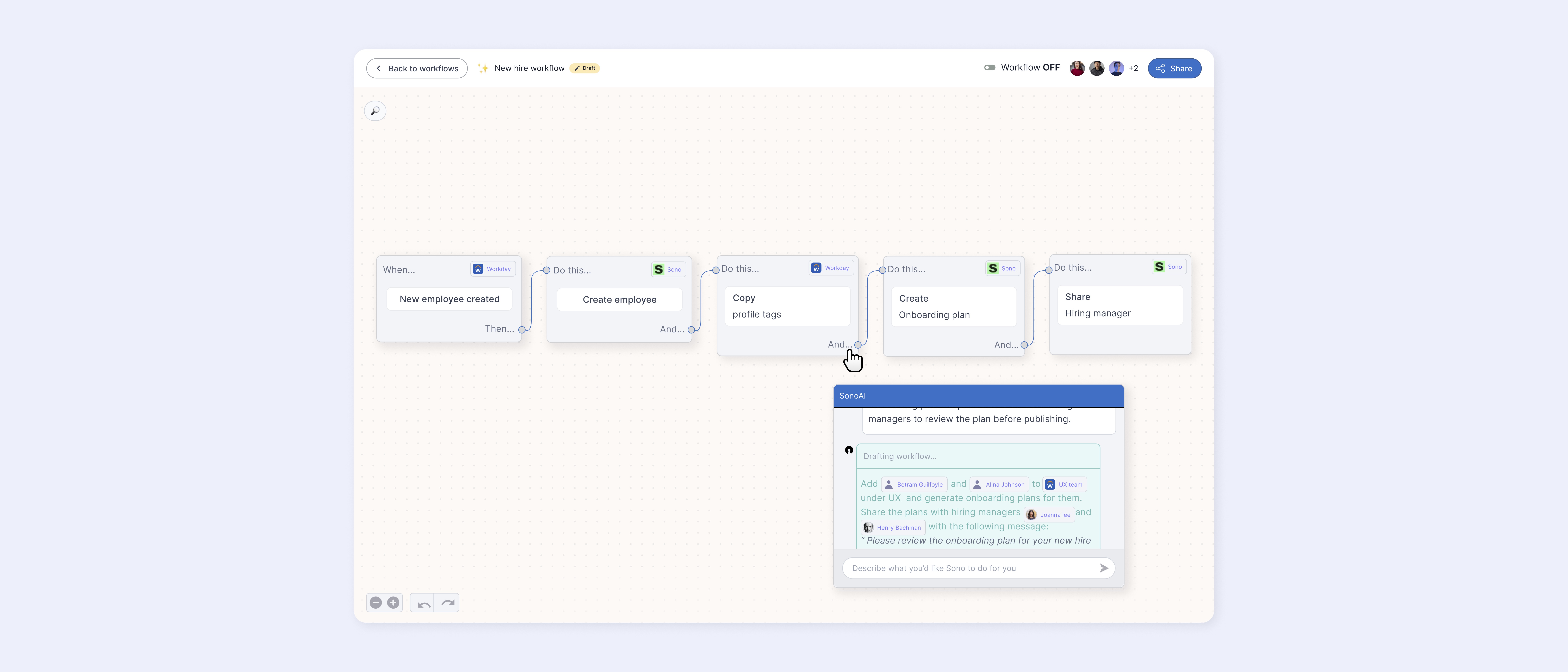 node based workflow builder